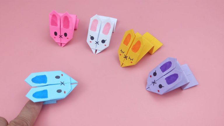 折纸会跳的纸兔子，做法简单又好玩