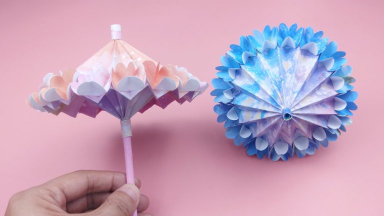 教你折可收缩的立体小花伞，成品非常漂亮